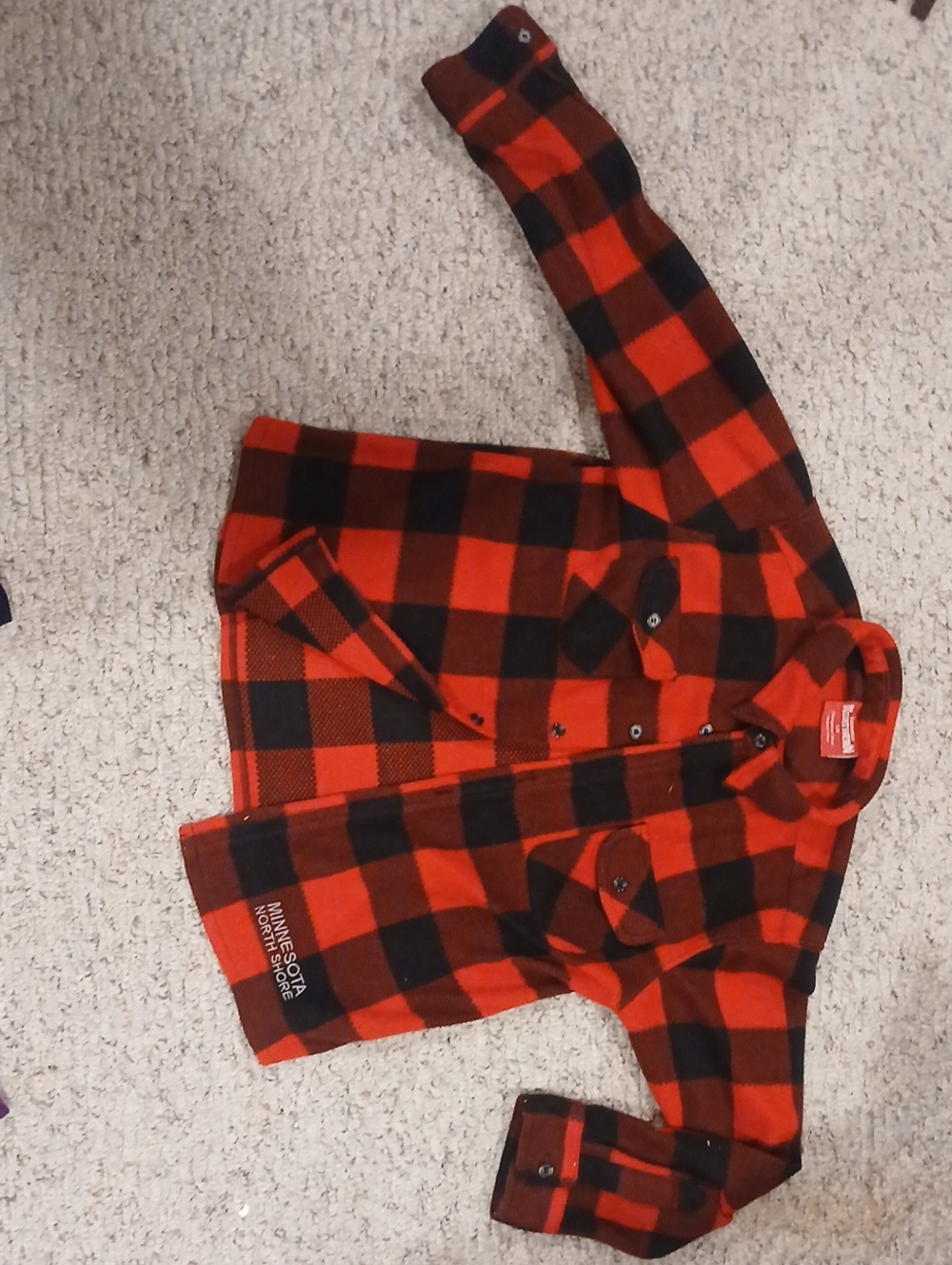 Girl's Red and Black Plaid Flannel Shirt Jacket -